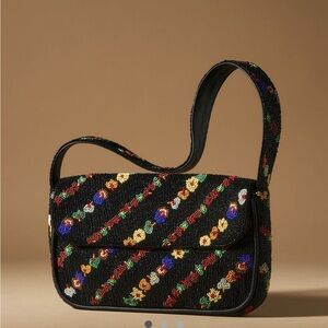 Fiona Beaded Black Shoulder Bag